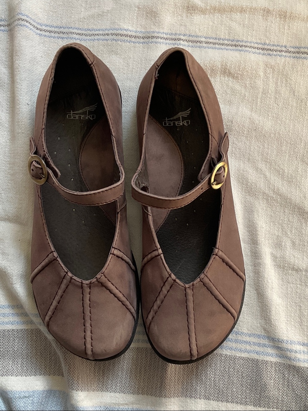 Dansko Brown Leather Mary Jane Clogs